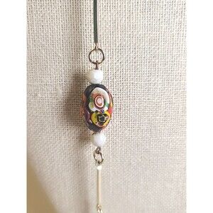 Vintage 16" Necklace Venetian Millefiori Italy Glass Murano Large Italian Beads